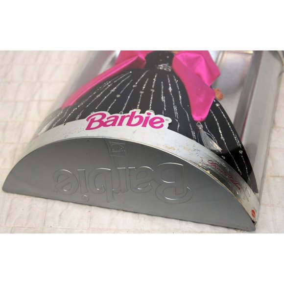 VTG 1998 Mattel Happy Holidays Barbie Doll Special Edition Black Pink Gala Dress - Picture 10 of 11